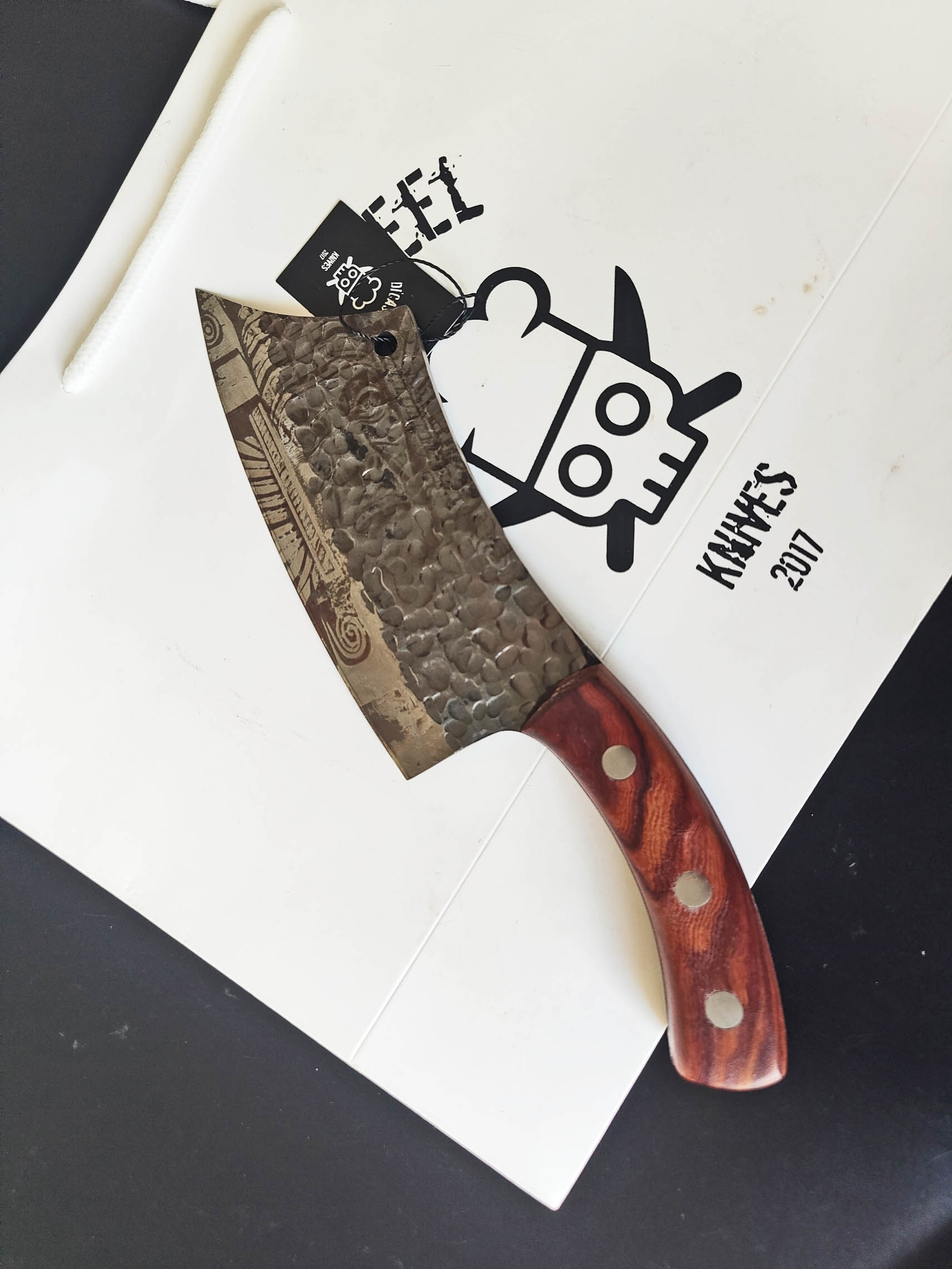 Mystical Cleaver Knife 6.5 Aztec God Engraving | Di'Casteel