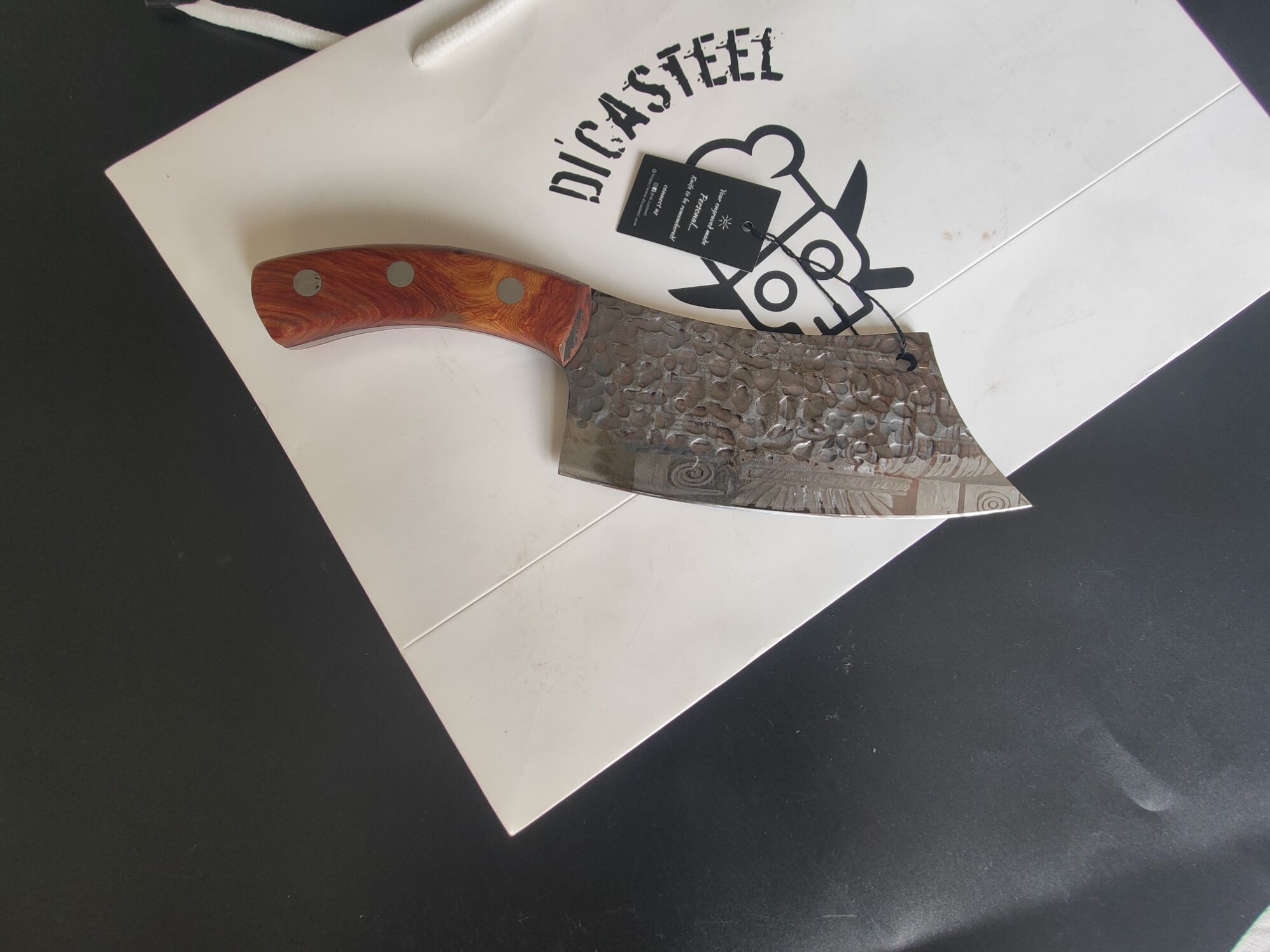 Mystical Cleaver Knife 6.5 Aztec God Engraving | Di'Casteel