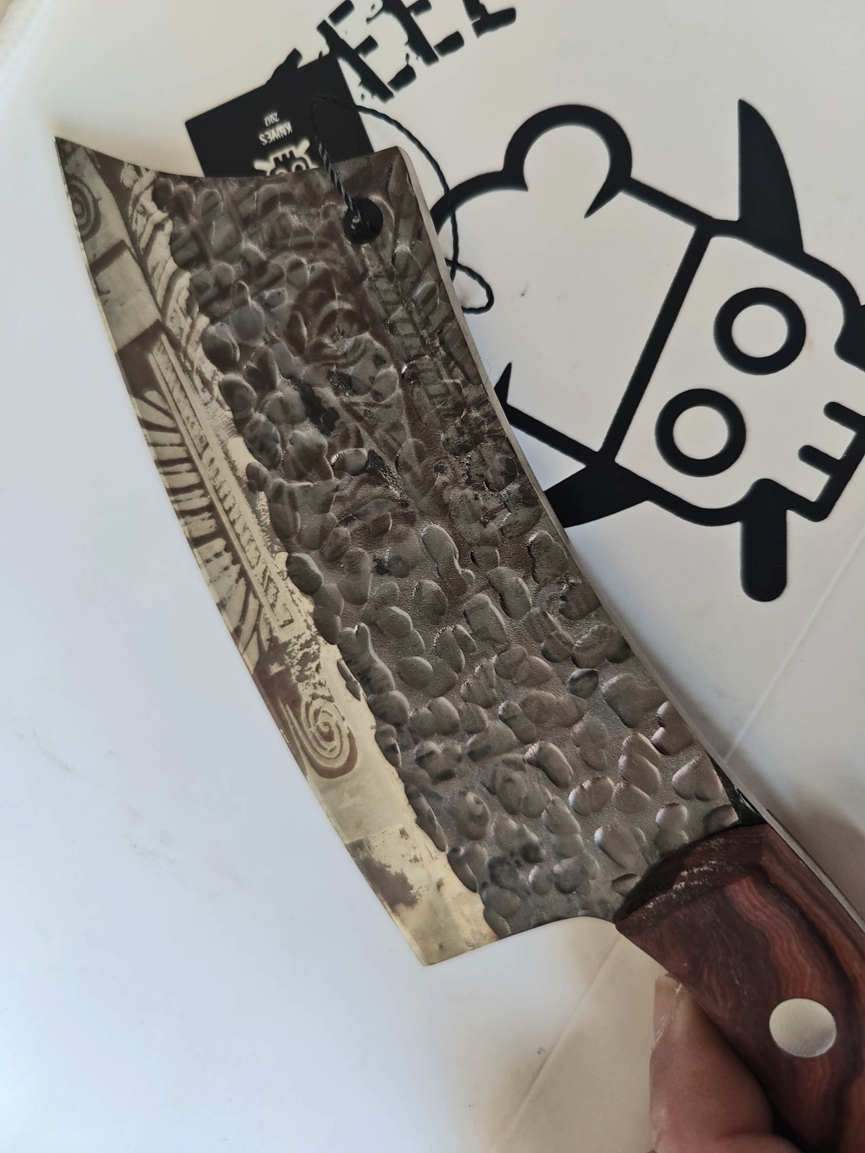 Mystical Cleaver Knife 6.5 Aztec God Engraving | Di'Casteel