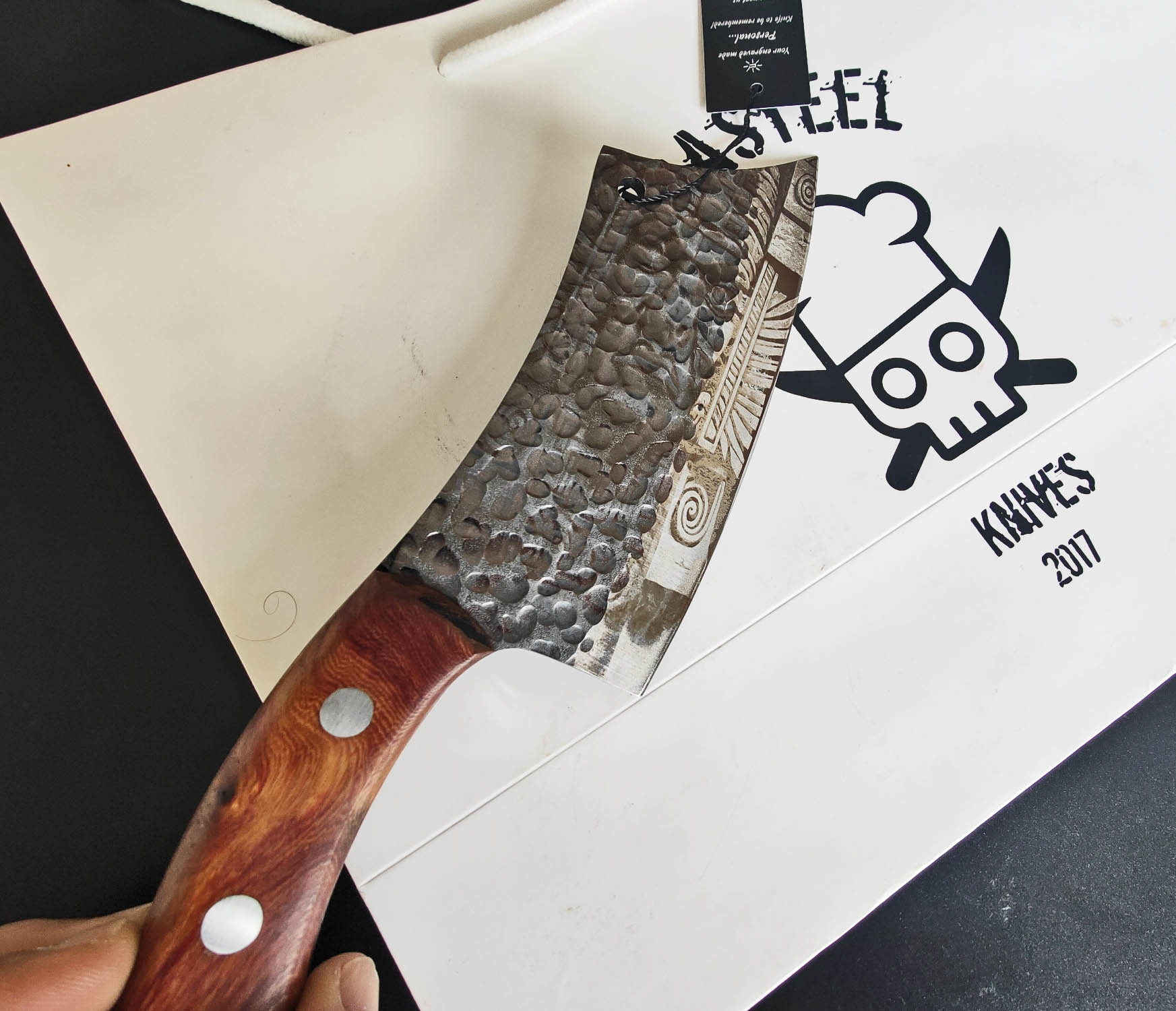 Mystical Cleaver Knife 6.5 Aztec God Engraving | Di'Casteel