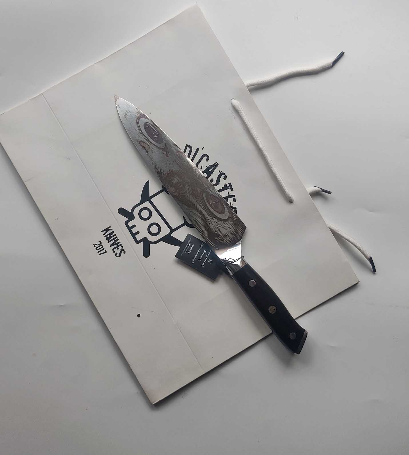 DC-112 Chef Knife With Owl Eyes Engraving 5